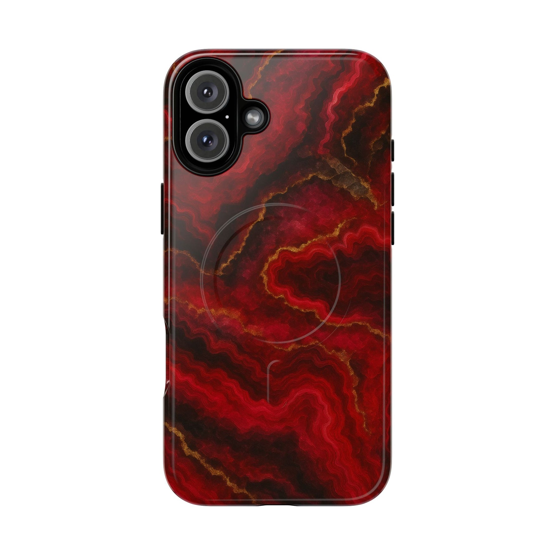 Red Marble iPhone Case with MagSafe - Shamo's
