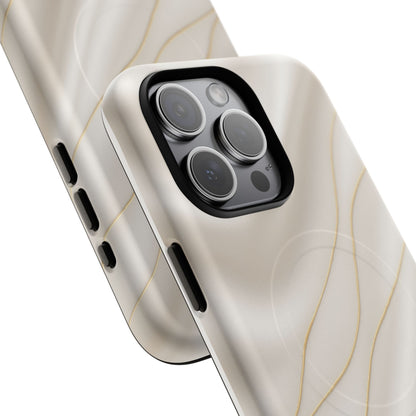 White Silk Gold Luxury iPhone Case with MagSafe - Shamo's