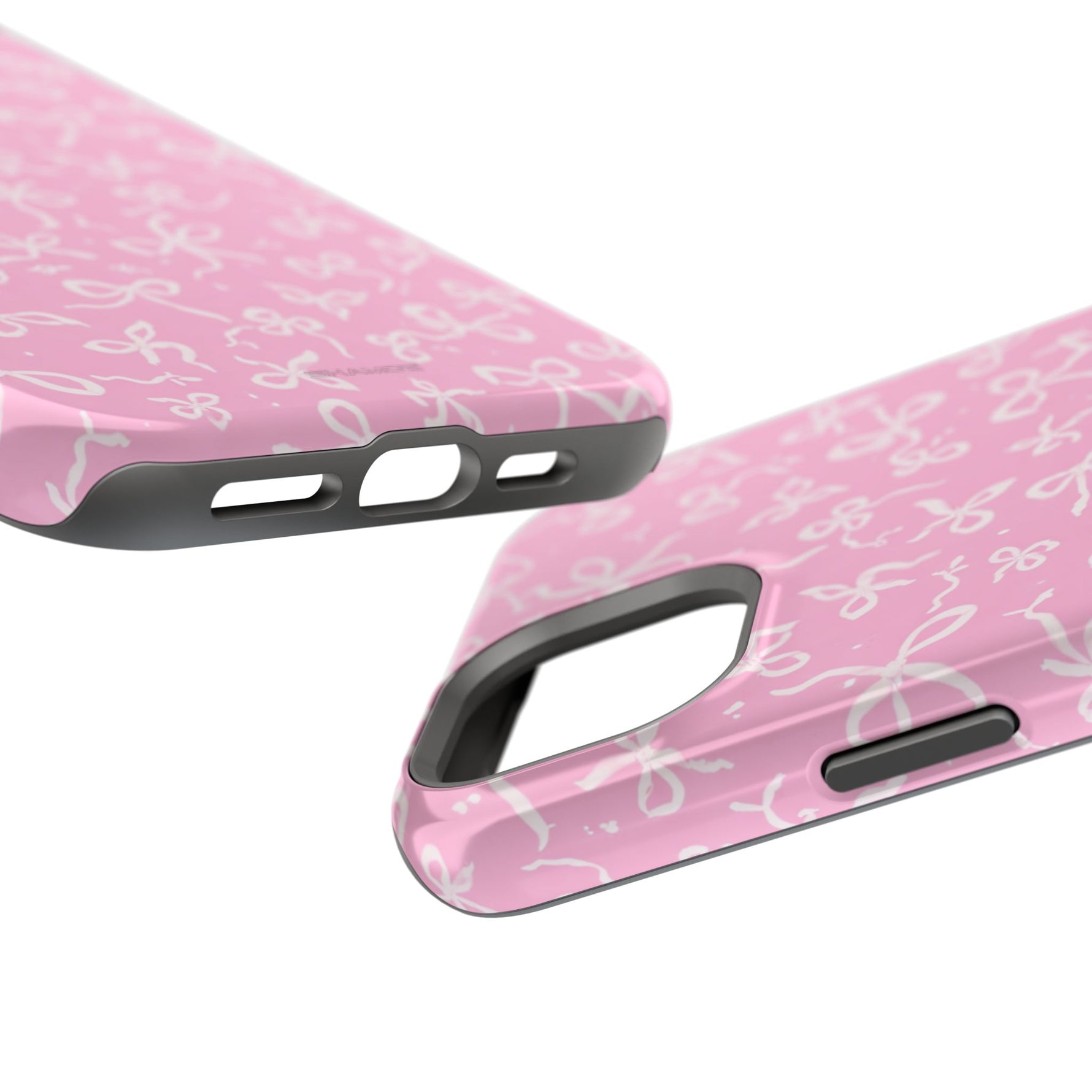 Pink Bow Pattern Impact-Resistant iPhone Case | MagSafe