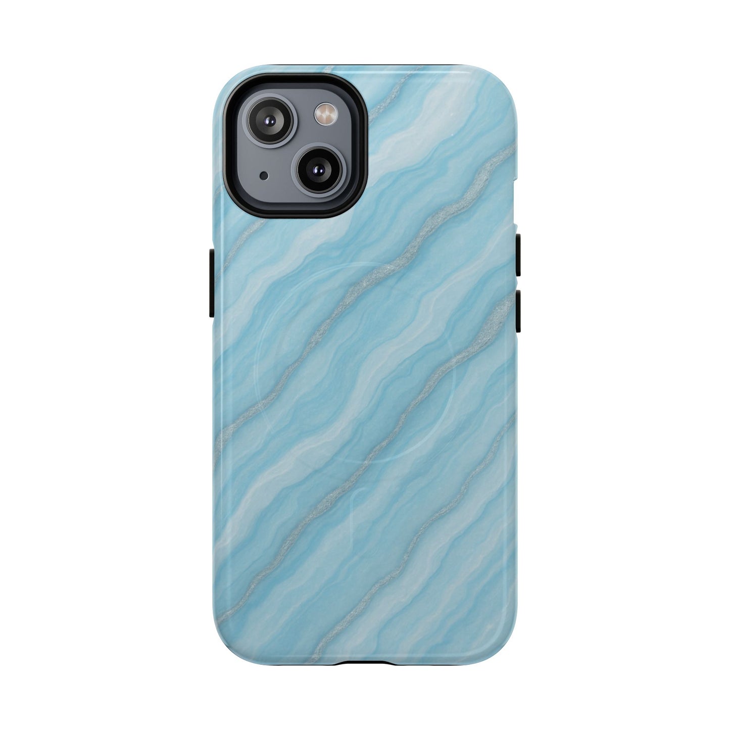 Sky Blue Marble iPhone Case with MagSafe - Shamo's