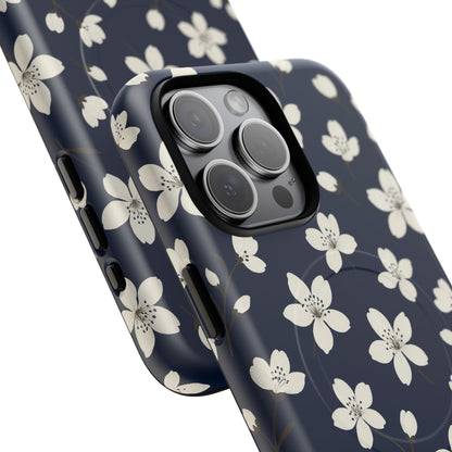 Navy Blossom Floral iPhone Case | MagSafe