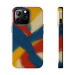 Abstract Brushstroke Tough Phone Case — Colorful Red, Blue & Yellow Protective Cover  Shamo's iPhone 13 Pro