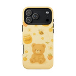 Cute Honey Teddy Bear iPhone Case — Yellow Bee & Honey Pot Design with MagSafe - Shamo's
