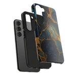 Blue Gold Agate Tough Phone Case Marble Stone Design  Shamo's