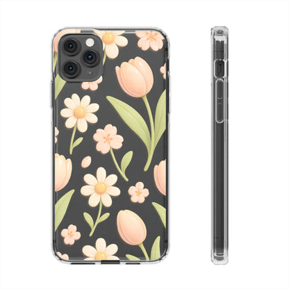 Floral Impact-Resistant Clear iPhone Case - Shamo's