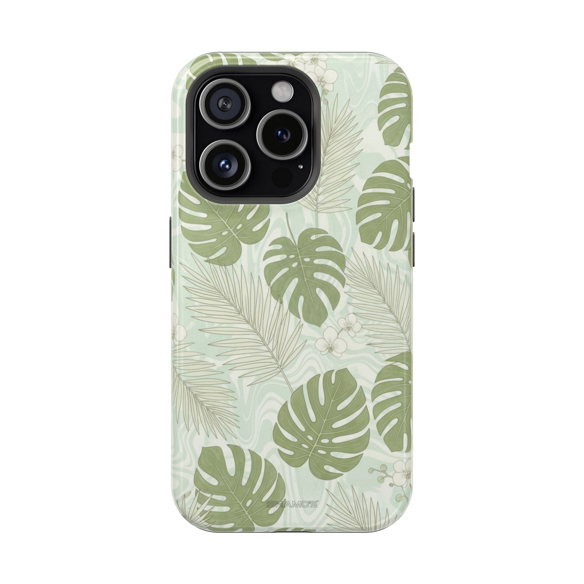 Tropical Monstera Phone Case, Impact-Resistant Magnetic iPhone Cover with MagSafe Compatibility - iPhone 15 Pro / Glossy - Shamo's