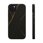 Black & Gold Marble iPhone Case with MagSafe - iPhone 14 Plus / Matte - Shamo's