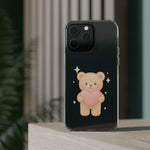 Romantic Teddy Bear Impact-Resistant iPhone Case with Heart Design  Shamo's