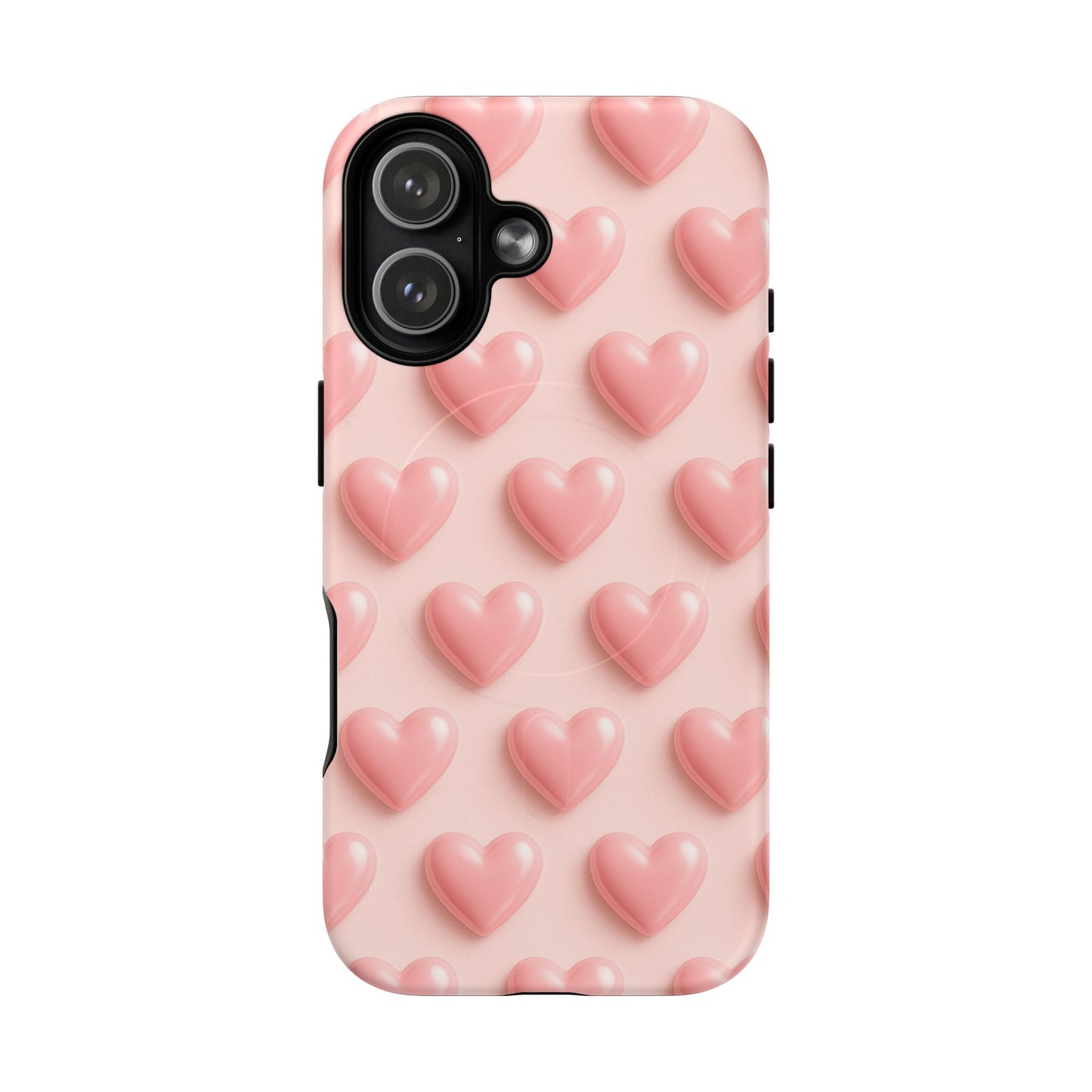 Baby Pink Pearl Hearts 3D iPhone Case | MagSafe
