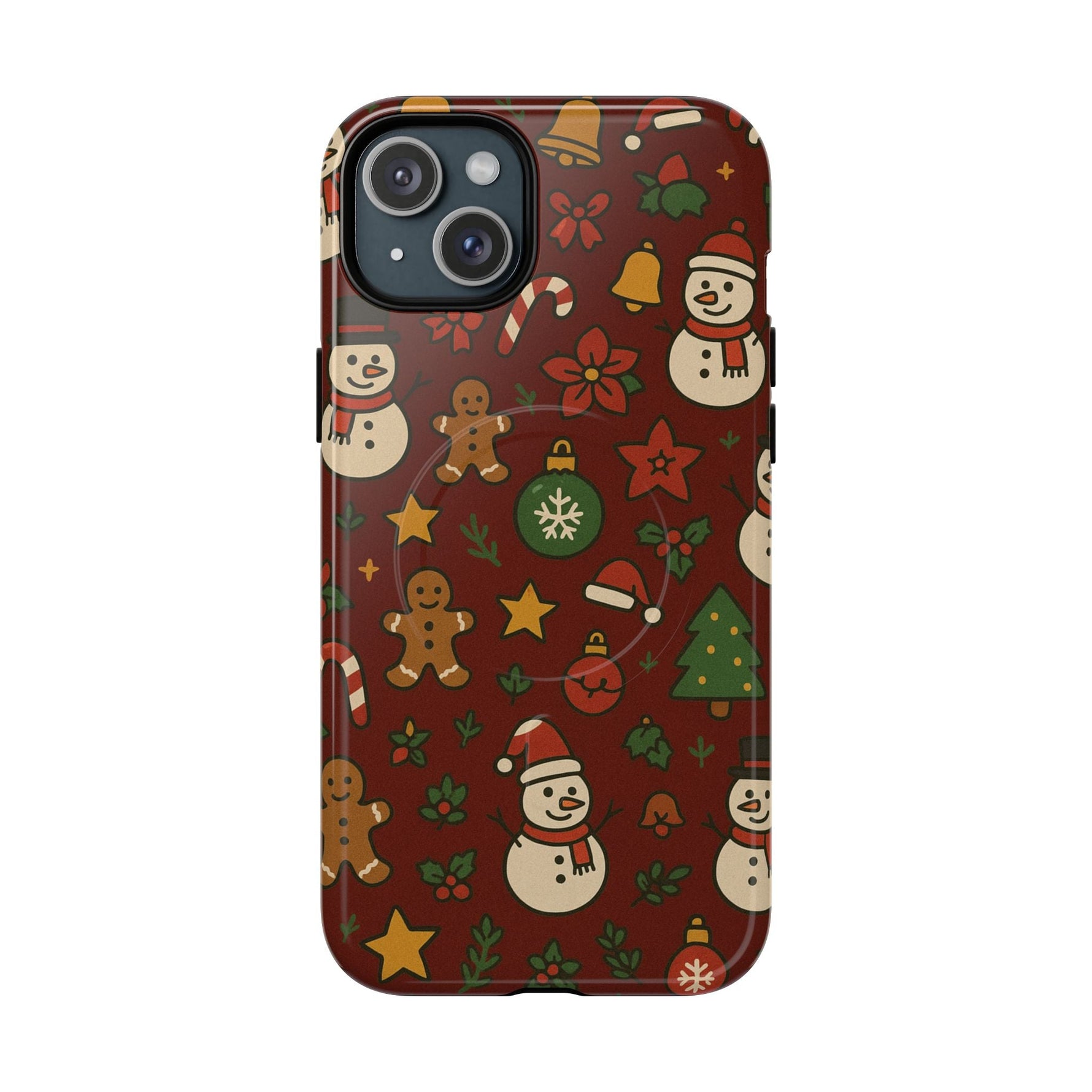 Snowman & Gingerbread Tough iPhone Case (MagSafe compatible)  Shamo's iPhone 15 Plus / Glossy