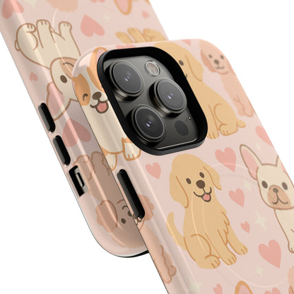 Puppies & Hearts iPhone Case compatible with MagSafe