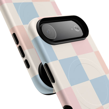 Pastel Checkerboard Pattern iPhone Cases - MagSafe