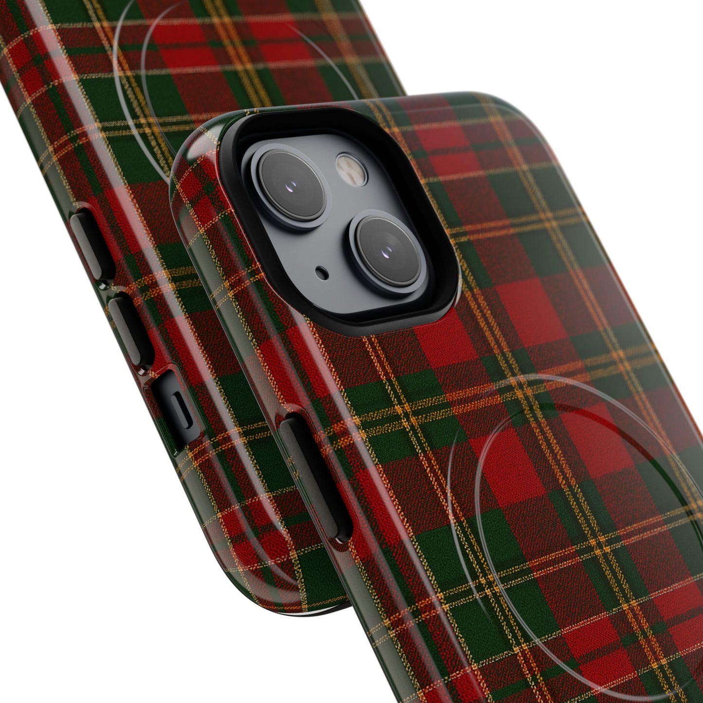 Plaid Holiday iPhone Case — Red & Green Tartan (MagSafe compatible)