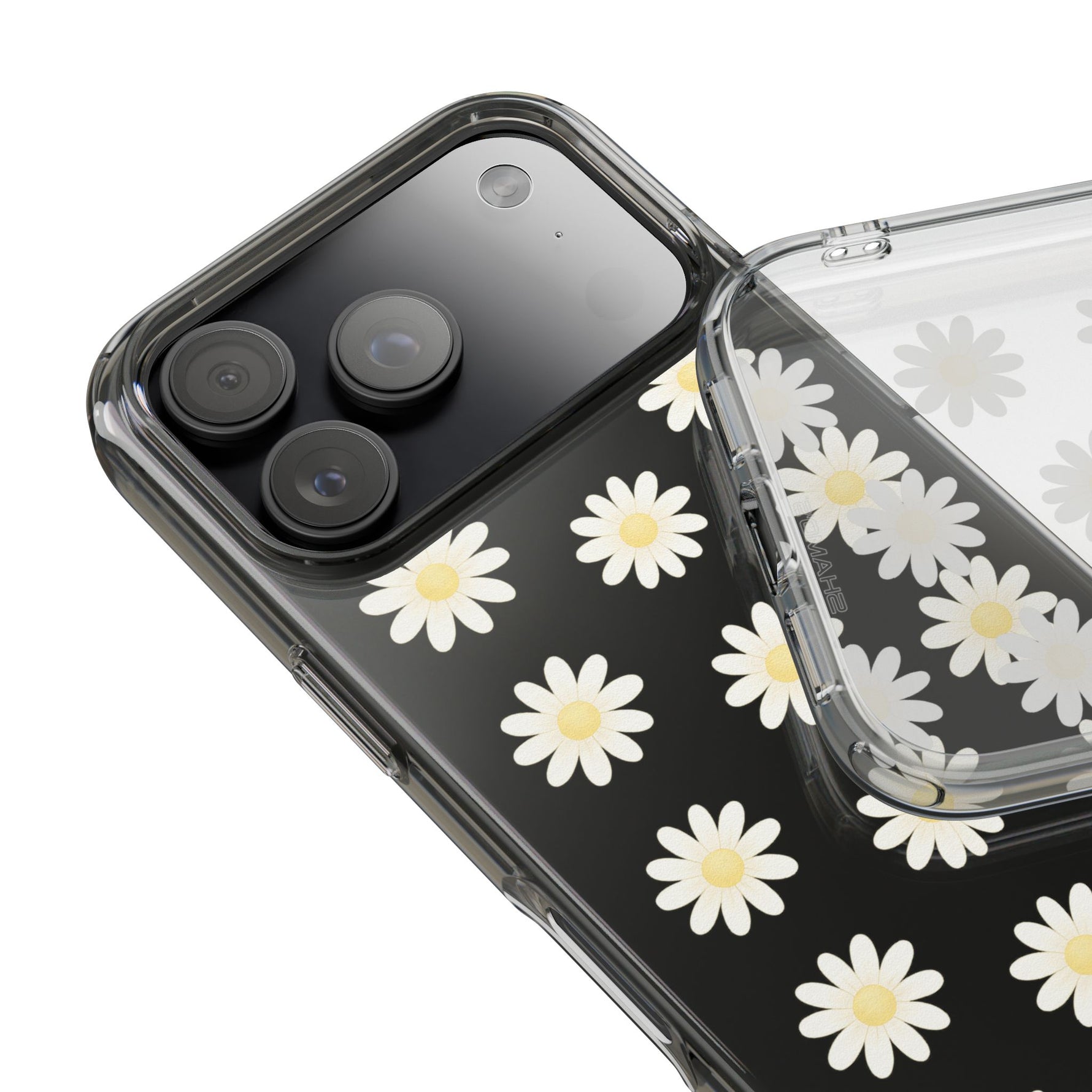 Clear Daisy Floral Phone Case, Impact-Resistant, Anti-Yellowing, Camera & Screen Protection - iPhone 17 / Without gift packaging - Shamo's