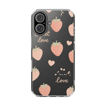 Sweet Love Strawberry Clear iPhone Case | MagSafe - Shamo's