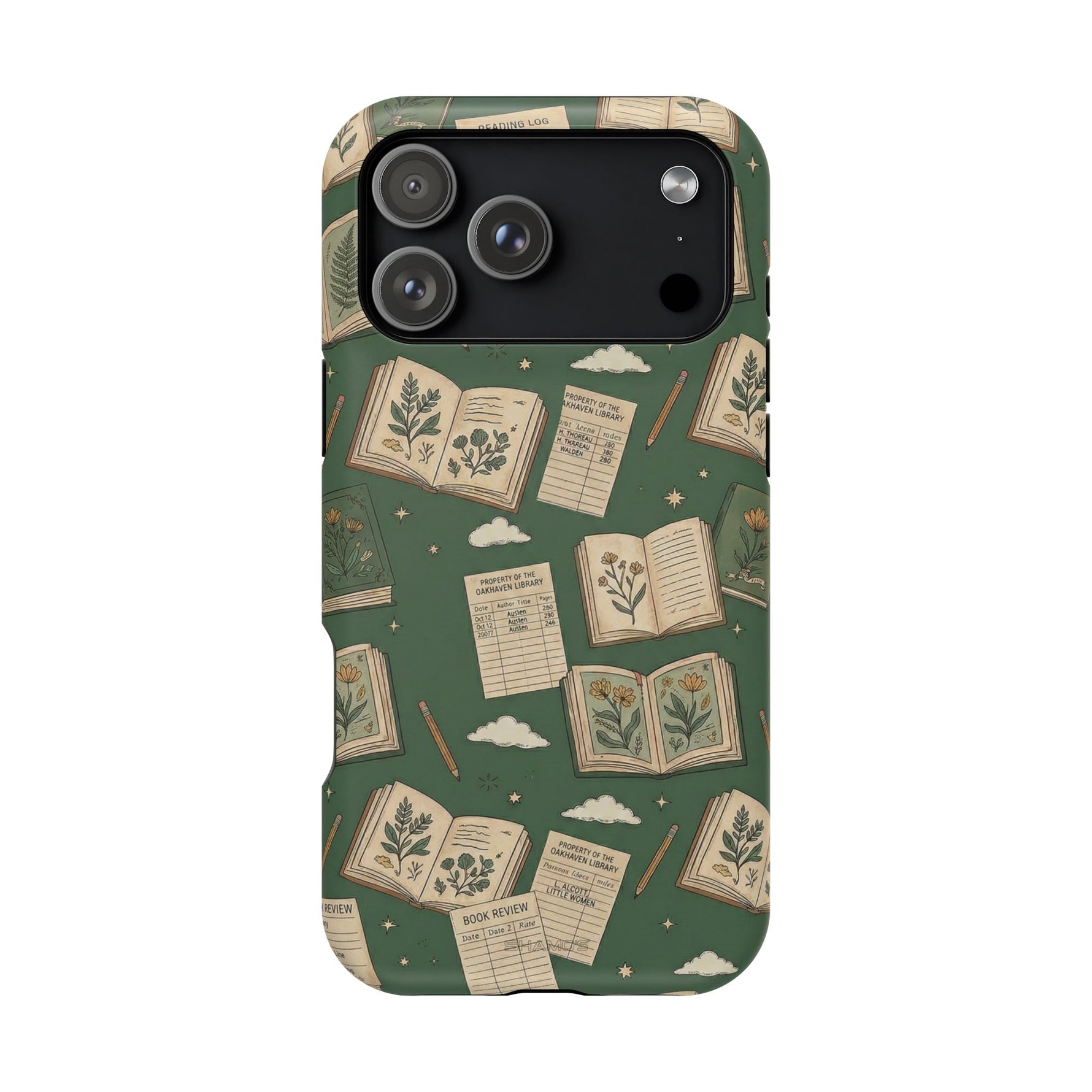 Botanical Journal Pattern iPhone Case | MagSafe Compatible Impact-Resistant Protective Cover