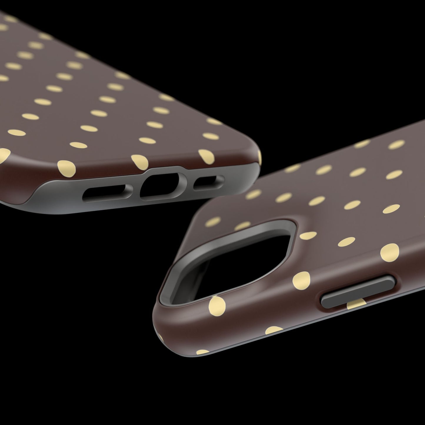 Polka Dot iPhone Case — Brown & Cream Protective Cover with MagSafe compatibility