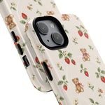 Strawberry Teddy iPhone Case with MagSafe