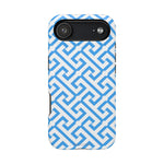 Preppy Blue Geometric MagSafe Compatible Impact Phone Case