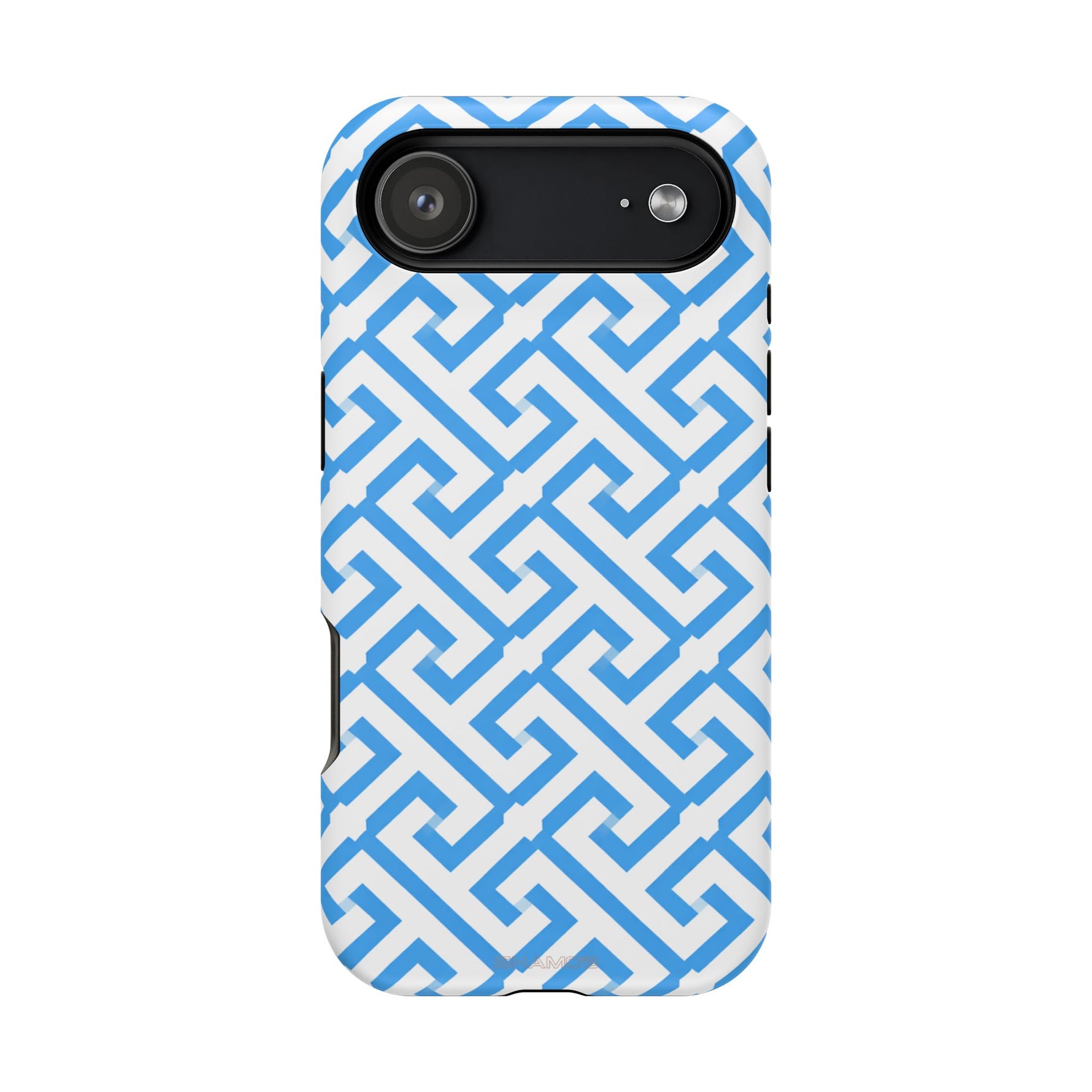 Preppy Blue Geometric MagSafe Compatible Impact Phone Case