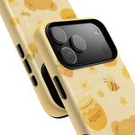 Cute Honey Teddy Bear iPhone Case — Yellow Bee & Honey Pot Design with MagSafe  Shamo's