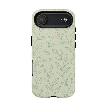 Sage Botanical Leaves Floral iPhone Case | MagSafe
