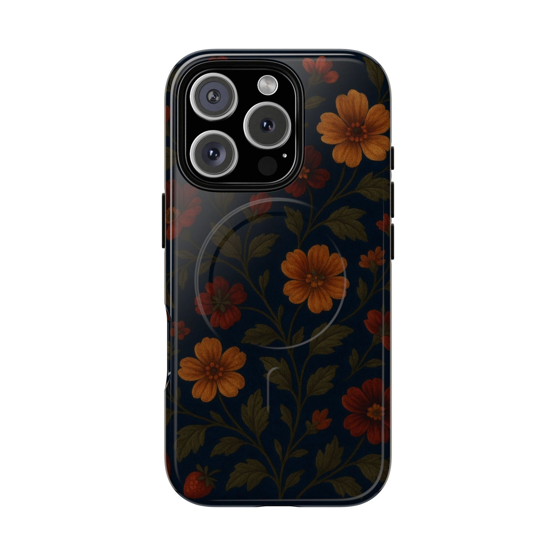 Floral Night Velvet iPhone Case - Works with MagSafe - Shamo's