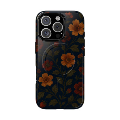 Floral Night Velvet iPhone Case - Works with MagSafe