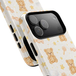 Beige Teddy Bear on Clouds iPhone Case with MagSafe