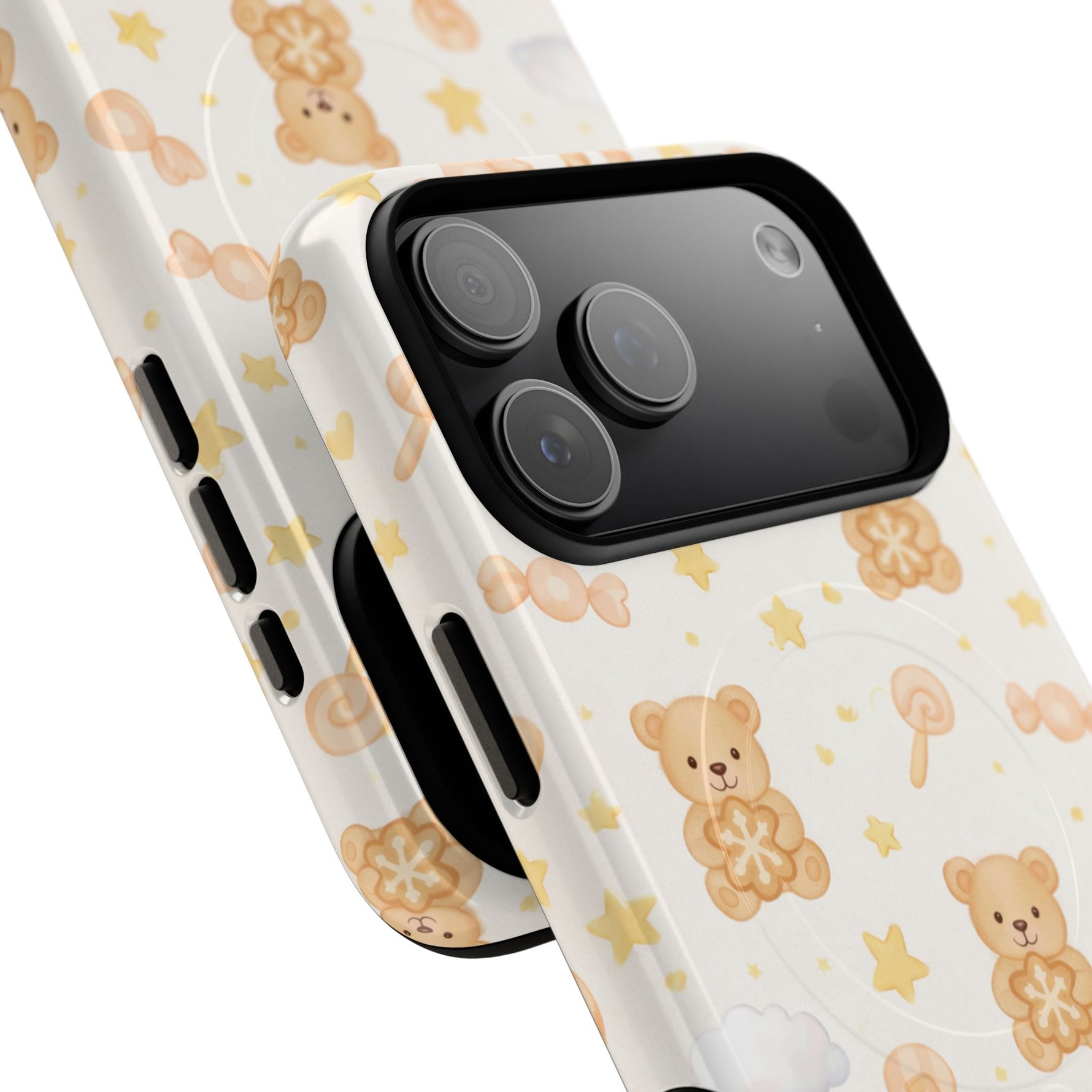 Beige Teddy Bear on Clouds iPhone Case with MagSafe