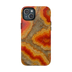 Agate Glow Marble iPhone Case Orange Geode Stone Design with MagSafe - Shamo's