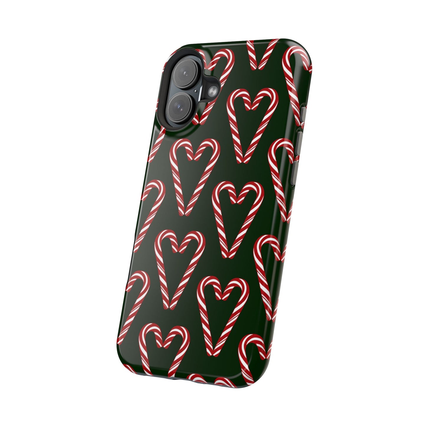 Candy Cane Heart MagSafe Impact-Resistant iPhone Case