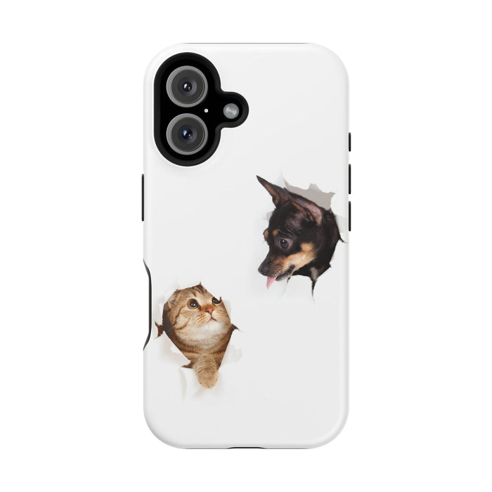 Impact-Resistant Cases with a cat and a dog