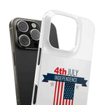 Slim Phone Cases with 4th of July writing for iPhone 17 and more