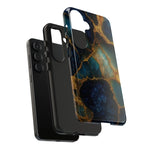 Blue Gold Agate Tough Phone Case Marble Stone Design  Shamo's