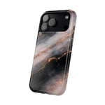 Marbled Black & Rose Gold Magnetic MagSafe Compatible Phone Case — Impact-Resistant