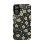 Navy Cherry Blossom Floral iPhone Case - Compatible with MagSafe - Shamo's