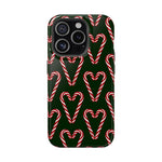 Candy Cane Heart MagSafe Impact-Resistant iPhone Case  Shamo's iPhone 15 Pro / Glossy