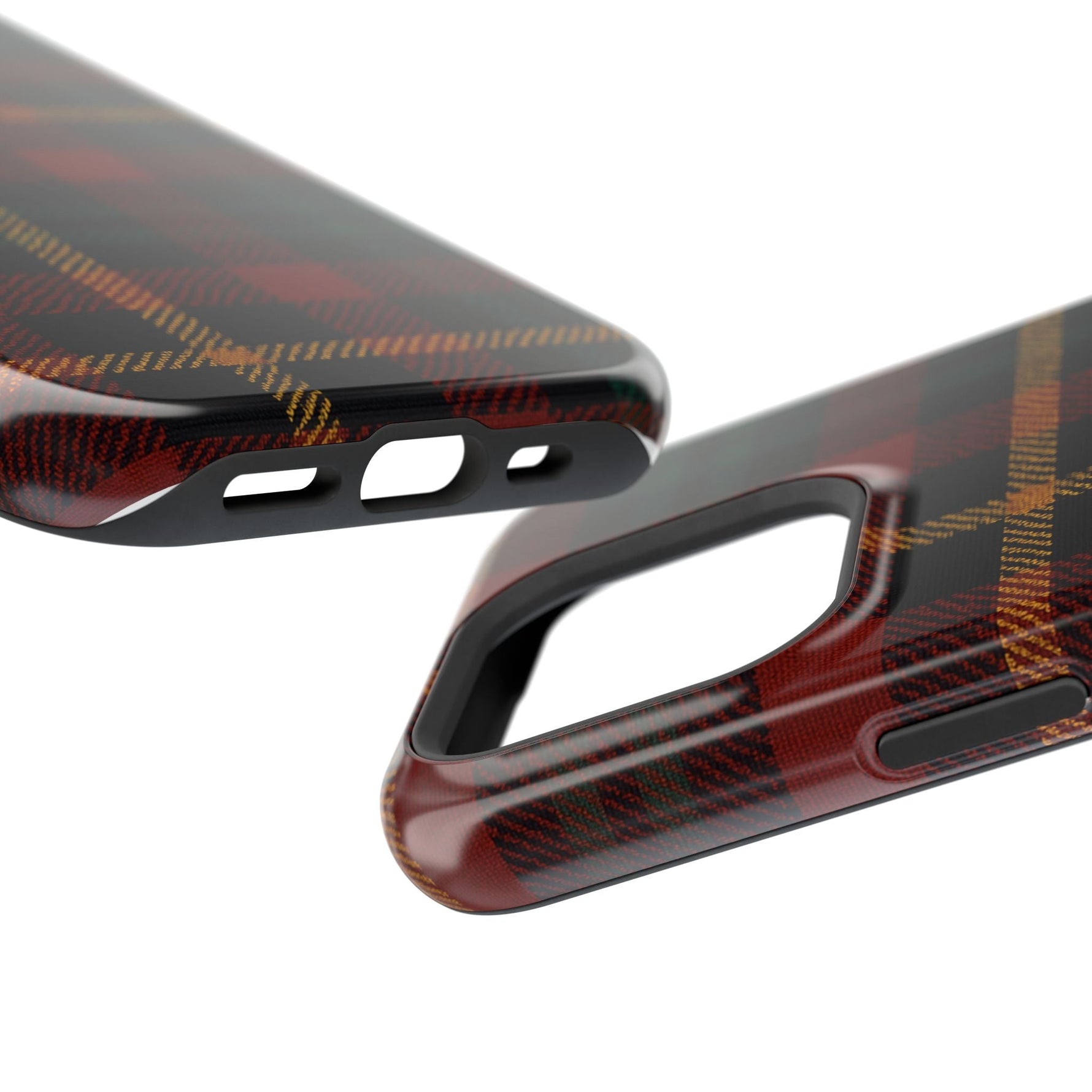 Plaid Impact-Resistant iPhone Case — Red Green Tartan Holiday Theme with MagSafe  Shamo's