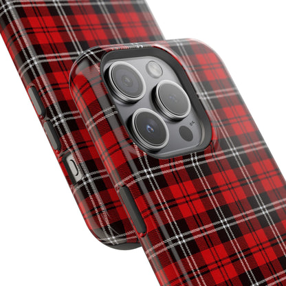 Red Tartan Plaid Impact-Resistant iPhone Case | MagSafe compatibility  Shamo's