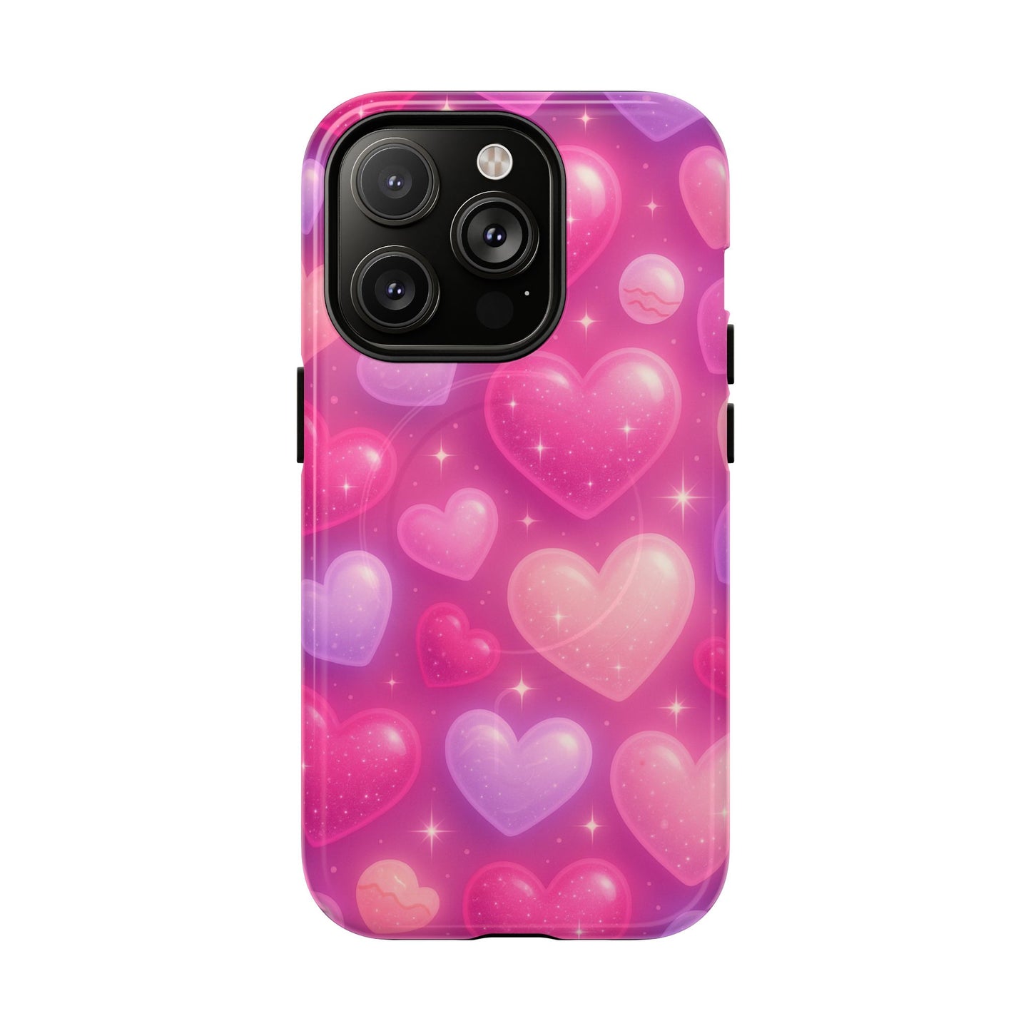 Glitter Hearts Cases for iPhones with MagSafe