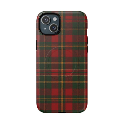 Plaid Holiday iPhone Case — Red & Green Tartan (MagSafe compatible)