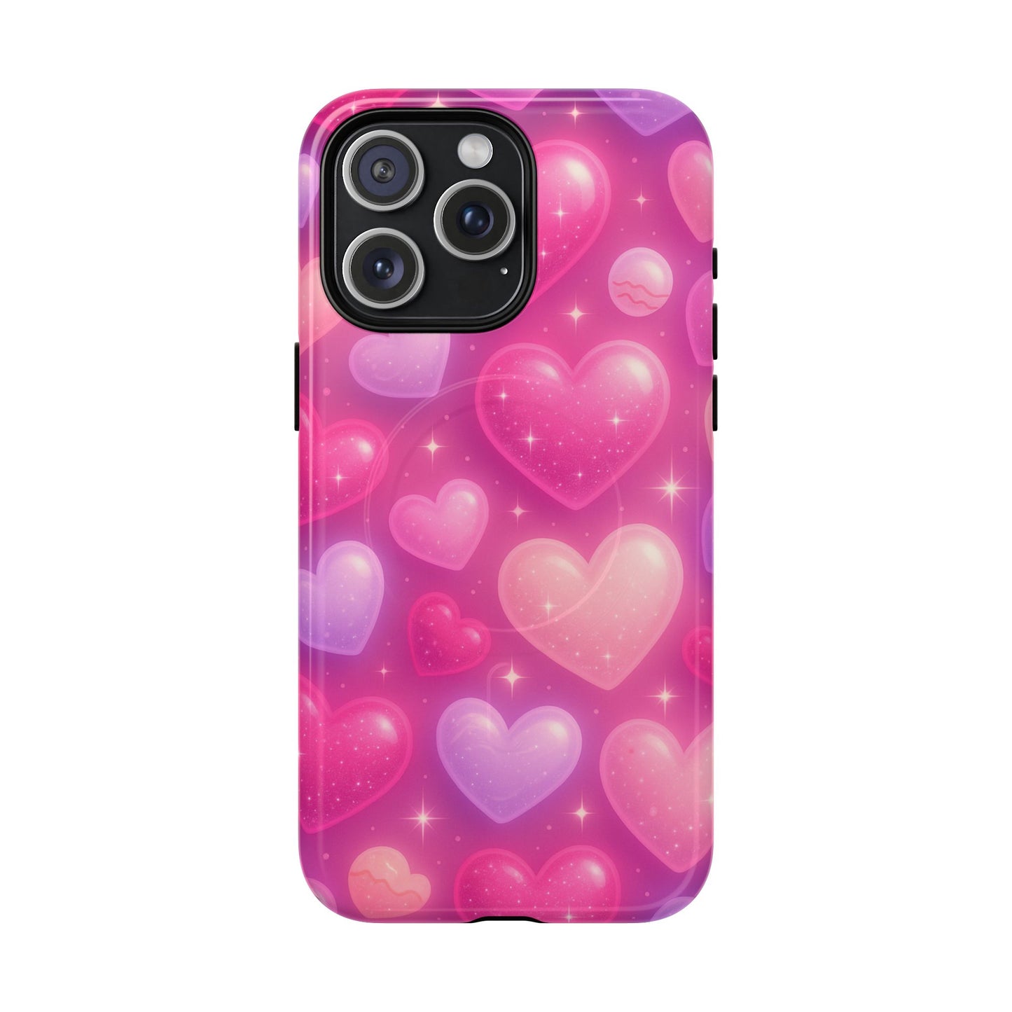 Glitter Hearts Cases for iPhones with MagSafe
