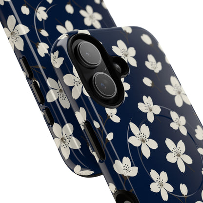 Navy Blossom Floral iPhone Case | MagSafe