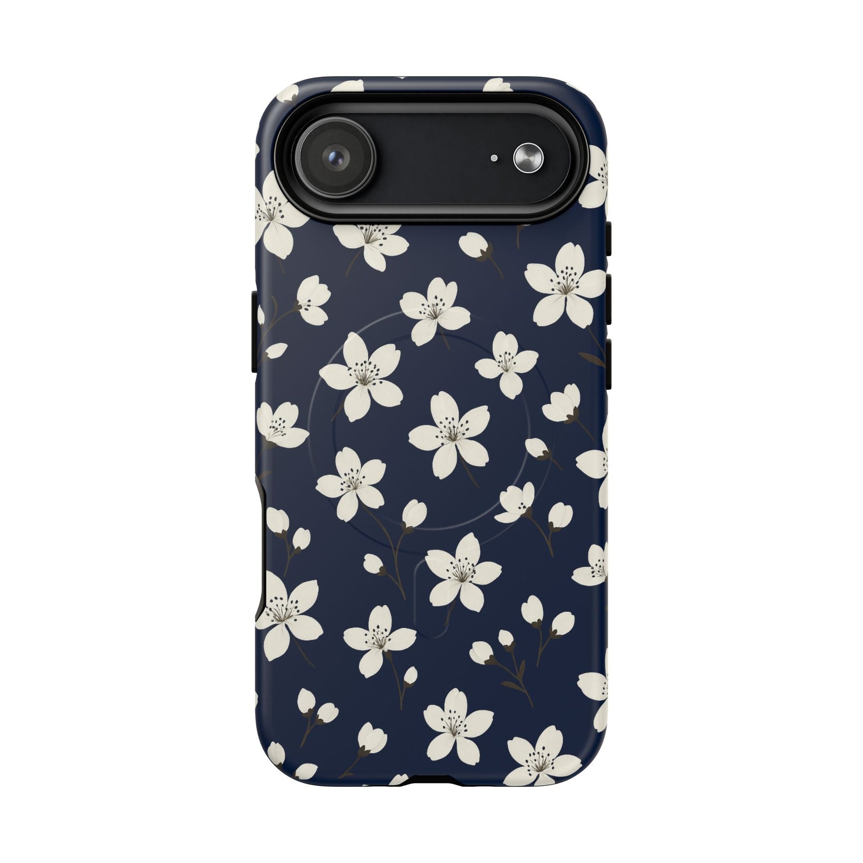 Navy Blossom Floral iPhone Case | MagSafe  Shamo's iPhone 17 Air / Matte