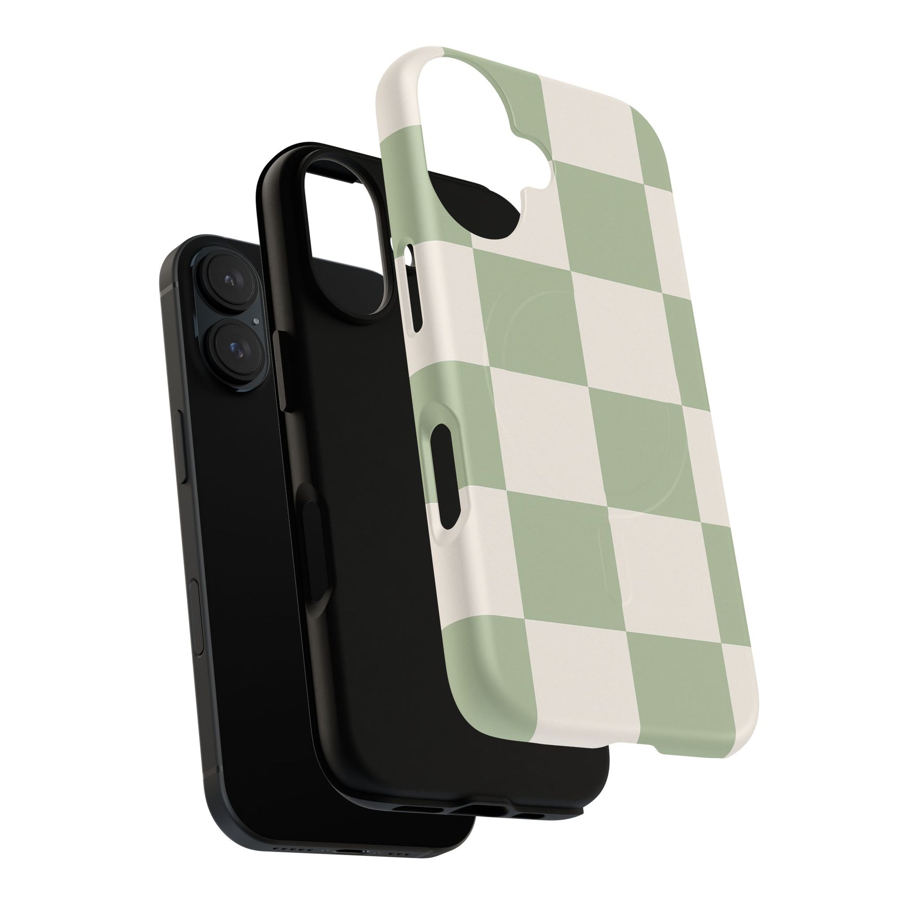 Sage Checkerboard Tough iPhone Case - Compatible with MagSafe - Shamo's