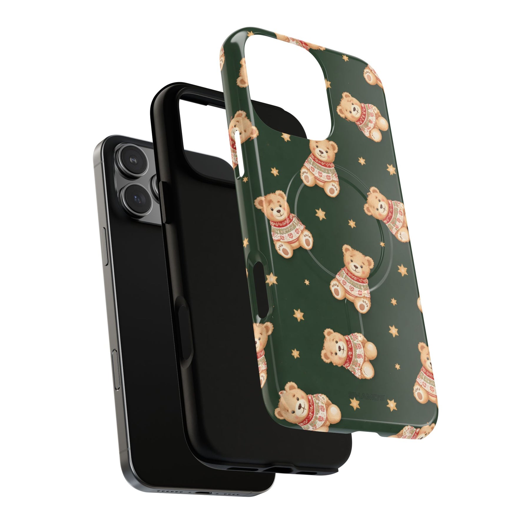 Funda para iPhone con diseño de osito de peluche y corazón (con MagSafe)