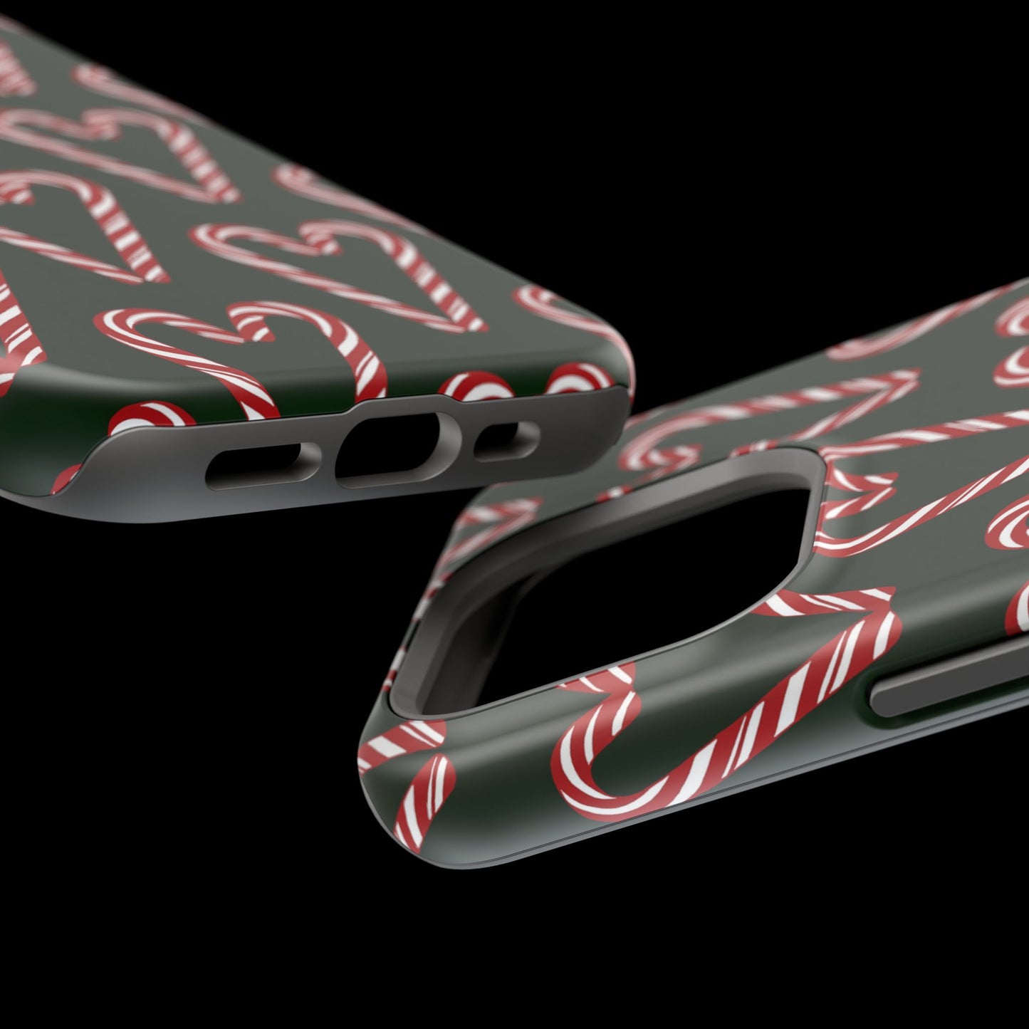Candy Cane Heart MagSafe Impact-Resistant iPhone Case