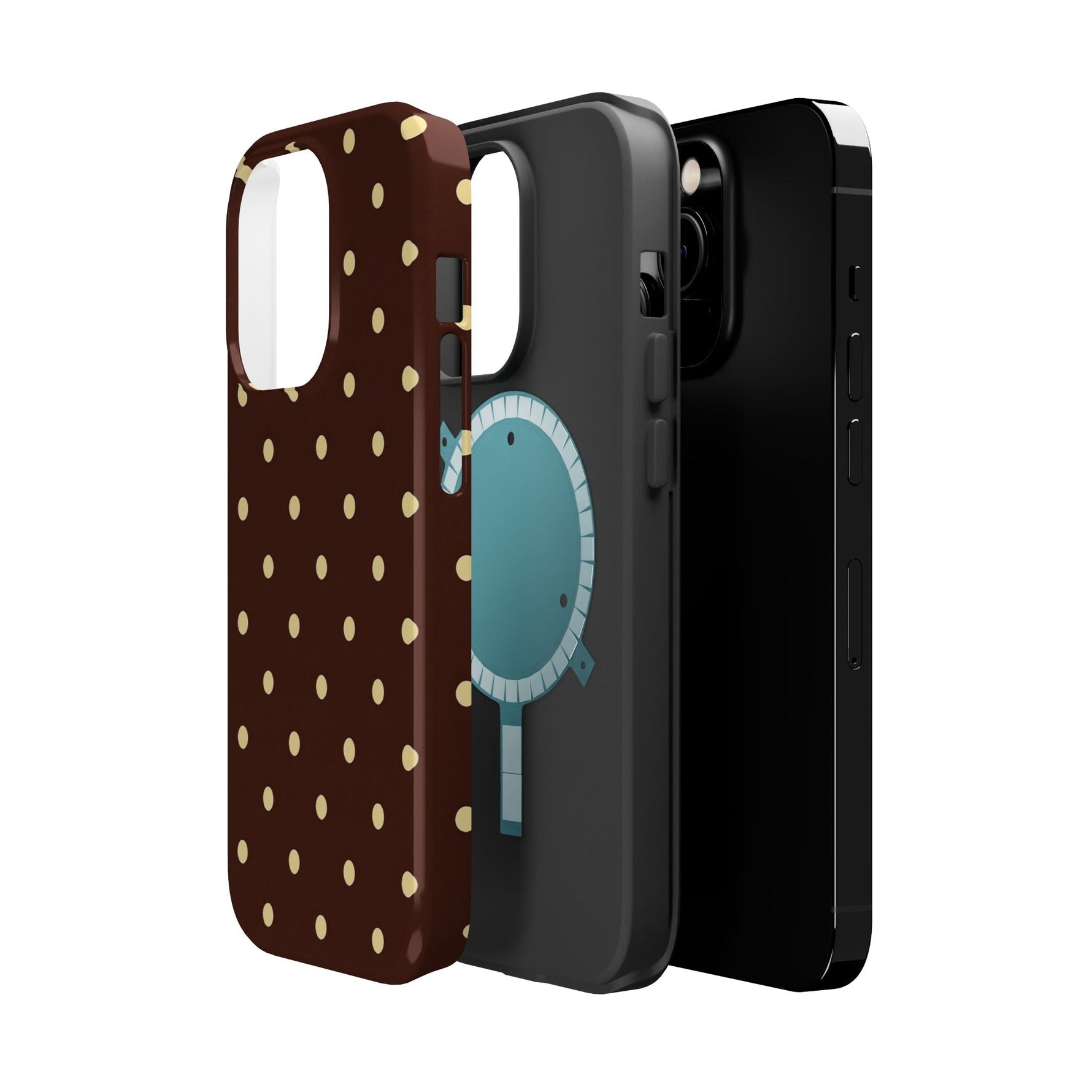 Polka Dot iPhone Case — Brown & Cream Protective Cover with MagSafe compatibility  Shamo's