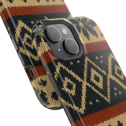 Nordic Knit Pattern MagSafe Impact-Resistant iPhone Case
